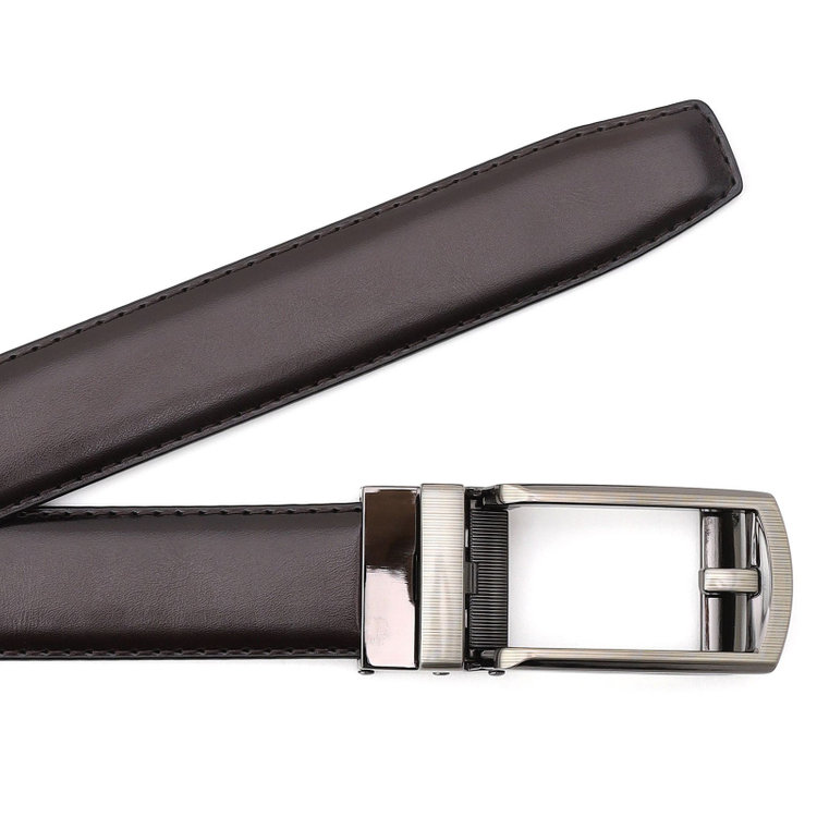 シルバーライン 【フリーアジャスト仕様/5mm間隔/32段階】バックルベルト 2.9cm幅/ブラウン(ウエスト94cmまで対応) 茶濃色