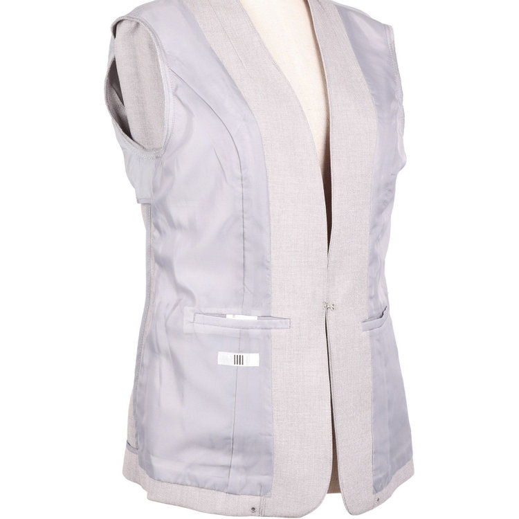 ブラックライン 【WEB限定/OUTLET】【SL】【春夏】ノーカラー七分袖ジャケット/グレー/ウォッシャブル グレー系(灰)