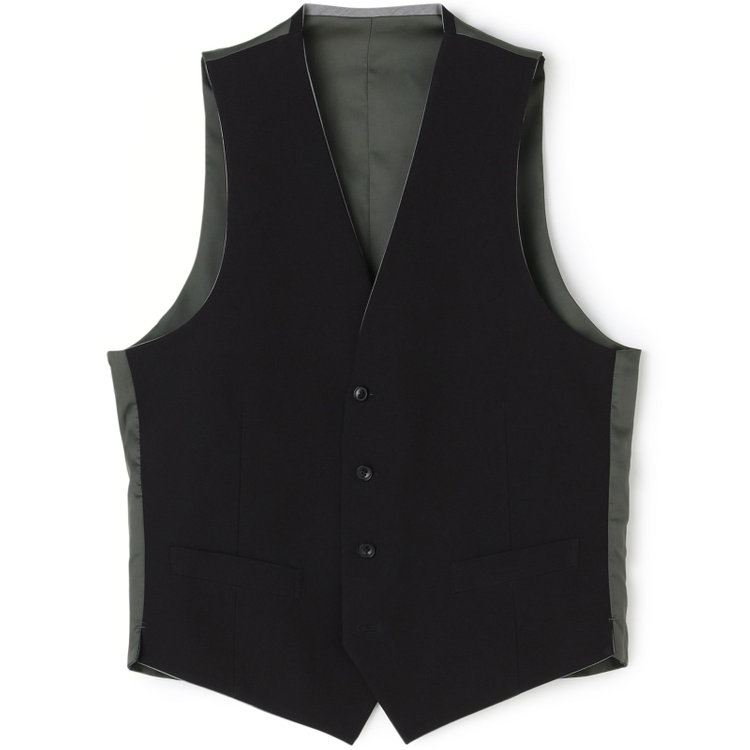 ブラックライン 【BLACK LINE】【年間】リバーシブルジレ(ベスト)/ブラック×ソリッド＆グレー×ソリッド グレー中間