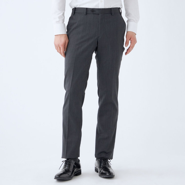 ブラックライン 【KSW】【年間】2釦シングルスーツ 0タック/グレー/ウエストシャーリング/ウォッシャブル/MOVING STRETCH/※裾上げ必要 グレー濃色