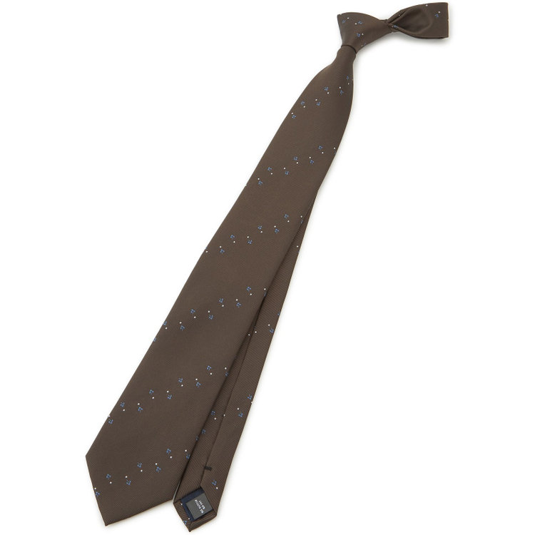 シルバーライン 【SILVER LINE】シルクブレンド小紋ネクタイ 8.0cm幅/ブラウン その他