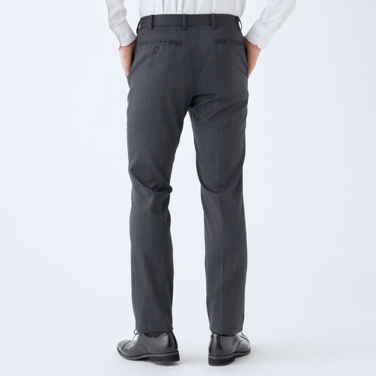 ブラックライン 【KSW】【年間】2釦シングルスーツ 0タック/グレー/ウエストシャーリング/ウォッシャブル/MOVING STRETCH/※裾上げ必要 グレー濃色