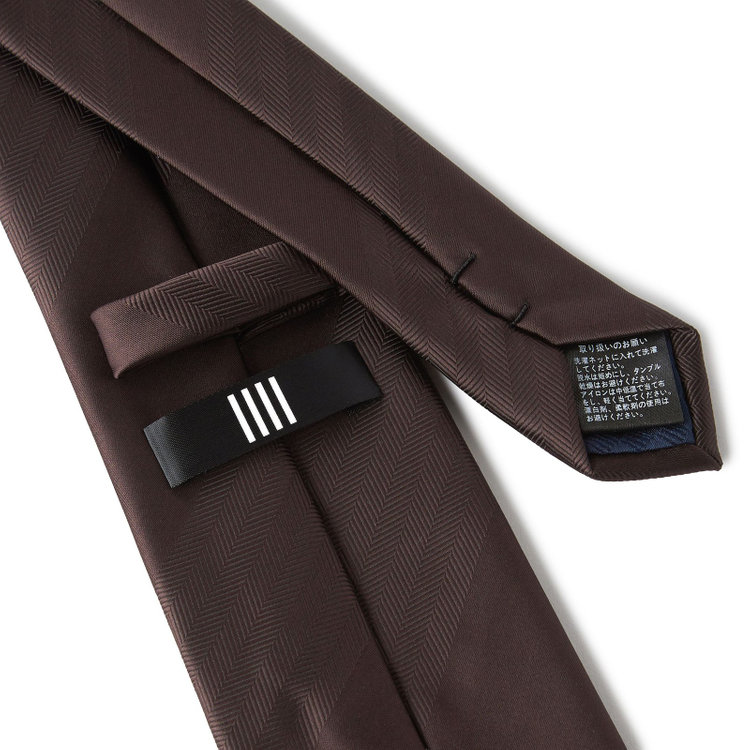 ブラックライン 【BLACK LINE】ポリエステルシャドーストライプネクタイ 7.5cm幅/ブラウン/ウォッシャブル その他