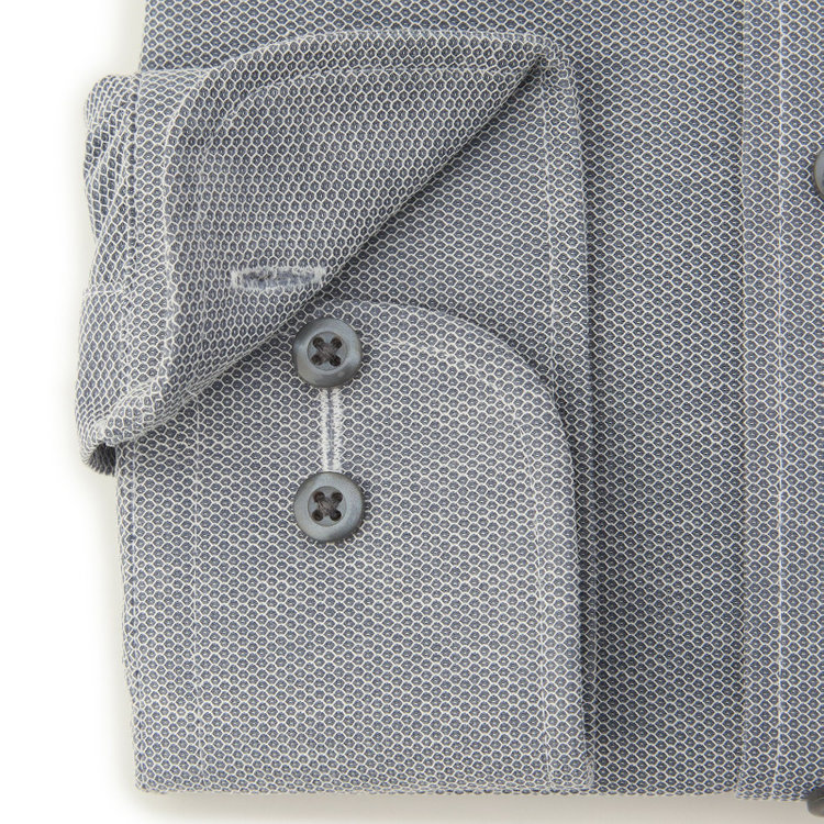 ブラックライン 【BLACK LINE】ボタンダウンワイシャツ/グレー×ドビー/「4S」スーパーノンアイロン・ストレッチ グレー中間