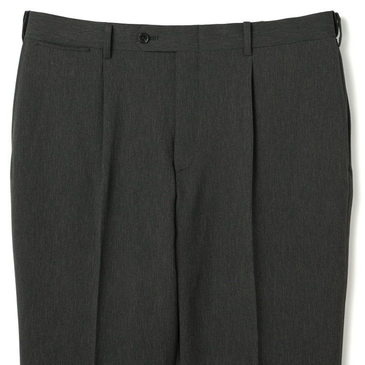 シルバーライン 【CLASSICO TAPERED】【春夏】1タックテーパードパンツ/カーキ/ウエストムーブ仕様/4S SUSTAINABILITY&ECOLOGY FABRIC/※裾上げ済仕様 緑濃色