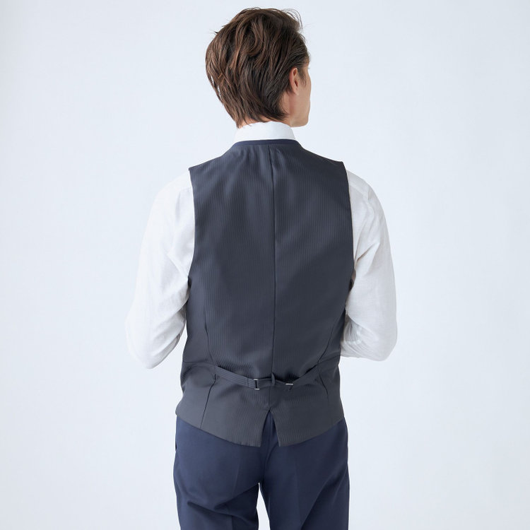 ブラックライン 【SLIM TAPERED_2】【年間】2釦シングルリバーシブルスリーピーススーツ 0タック/ネイビー/NEW ZEALAND WOOL MIX/※裾上げ必要 紺中間