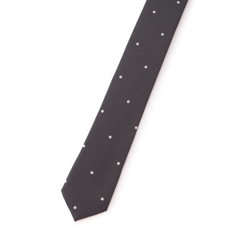 ブラックライン 【BLACK LINE】シルクブレンドドットネクタイ 7.5cm幅/グレー その他