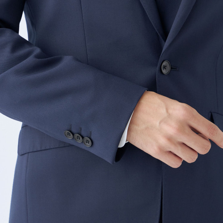 ブラックライン 【SLIM TAPERED_2】【年間】2釦シングルリバーシブルスリーピーススーツ 0タック/ネイビー/NEW ZEALAND WOOL MIX/※裾上げ必要 紺中間