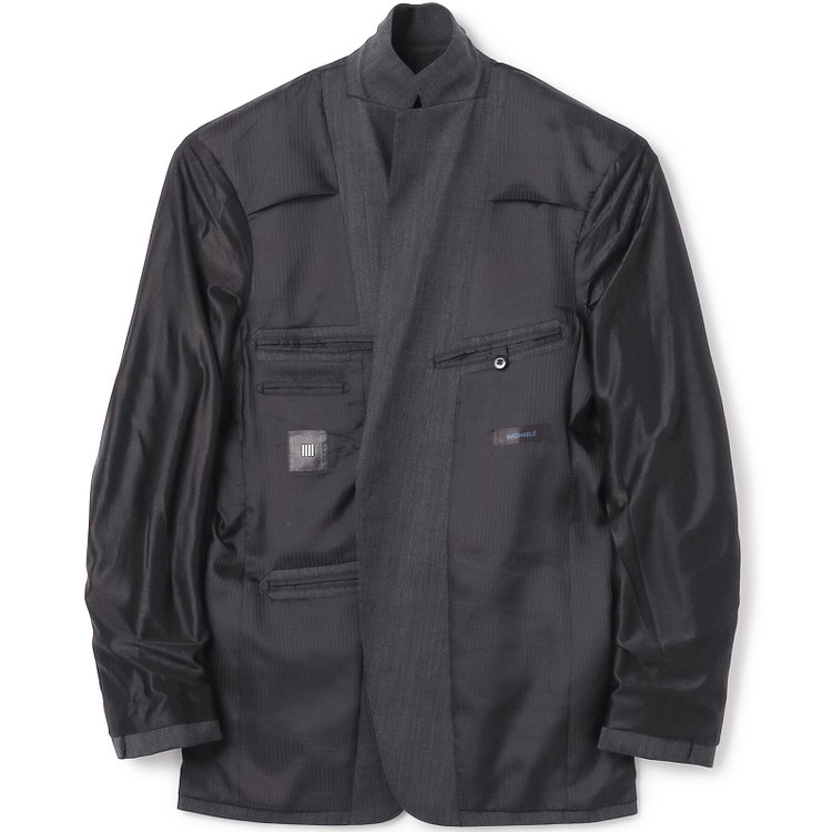 ブラックライン 【KSW】【年間】2釦シングルスーツ 0タック/グレー/ウエストシャーリング/ウォッシャブル/MOVING STRETCH/※裾上げ必要 グレー濃色