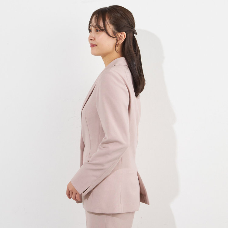 シルバーライン 【SILVER LINE】【年間】1釦シングルパンツスーツ/ピンク/ウォッシャブル/Naturemier/4S SUSTAINABILITY&ECOLOGY FABRIC/※パンツ裾上げ済仕様 赤淡色
