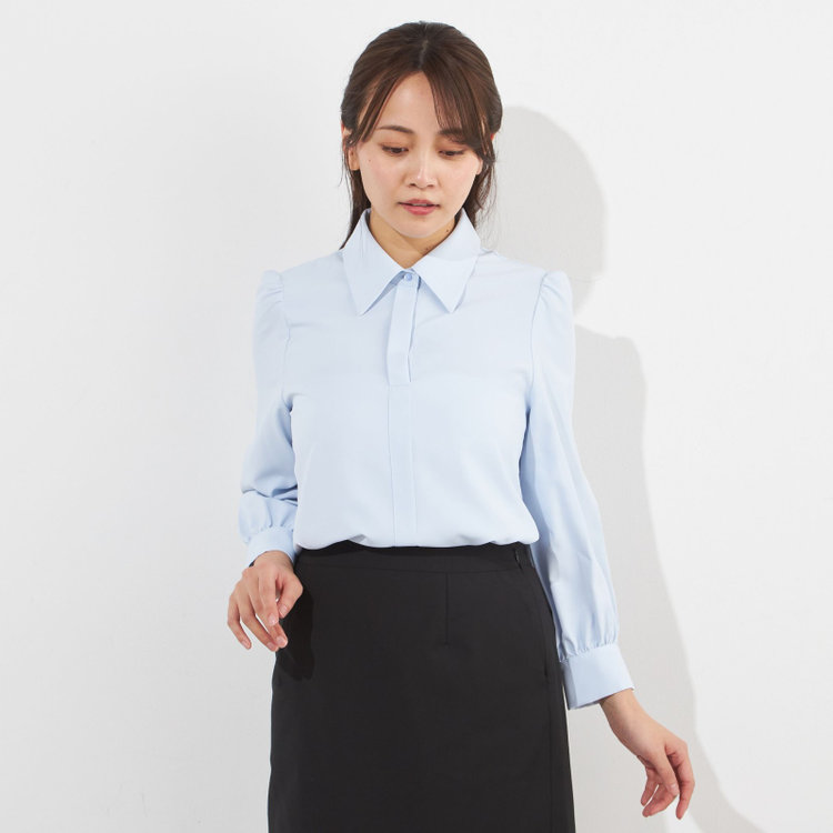 サマンサ 【SUIT SELECT×Samantha Thavasa】【長袖】2WAYボウタイブラウス/ブルー 青淡色