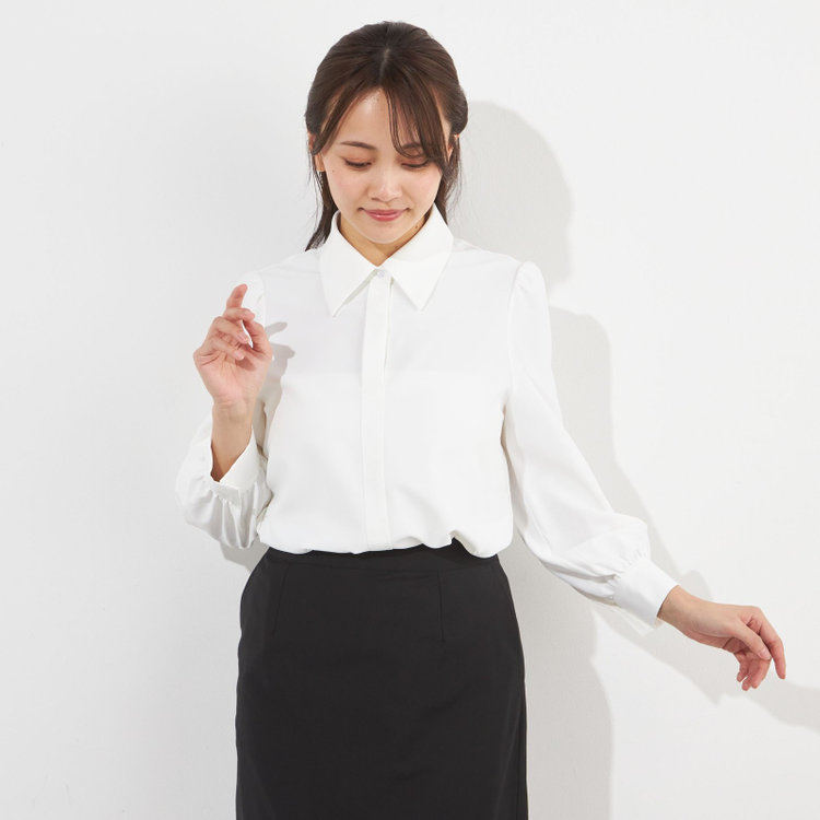 SUIT SELECT　アウトレット 【WEB限定/OUTLET/汚れ・キズ等有】【SUIT SELECT×Samantha Thavasa】【長袖】2WAYボウタイブラウス/ベージュ 白