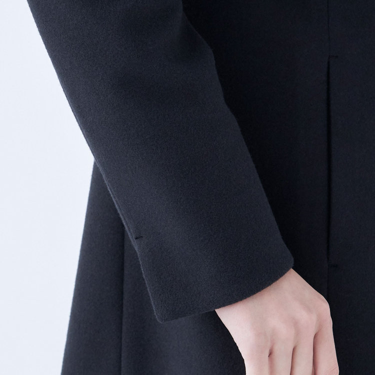 ブラックライン 【SL】【秋冬】ホック留めノーカラージャケット/ネイビー/ダブルジャージー素材 ネイビー系(紺)