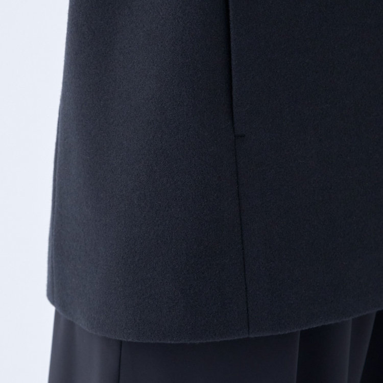 ブラックライン 【SL】【秋冬】ホック留めノーカラージャケット/ネイビー/ダブルジャージー素材 ネイビー系(紺)