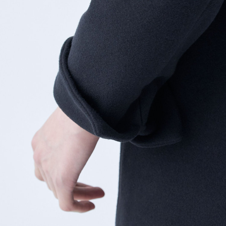 ブラックライン 【SL】【秋冬】ホック留めノーカラージャケット/ネイビー/ダブルジャージー素材 ネイビー系(紺)