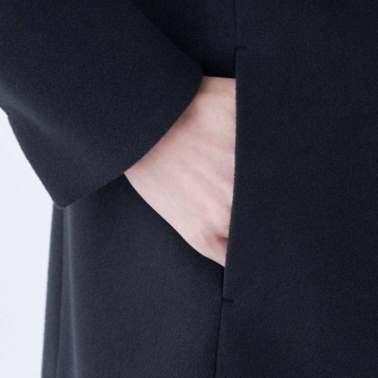 ブラックライン 【SL】【秋冬】ホック留めノーカラージャケット/ネイビー/ダブルジャージー素材 ネイビー系(紺)