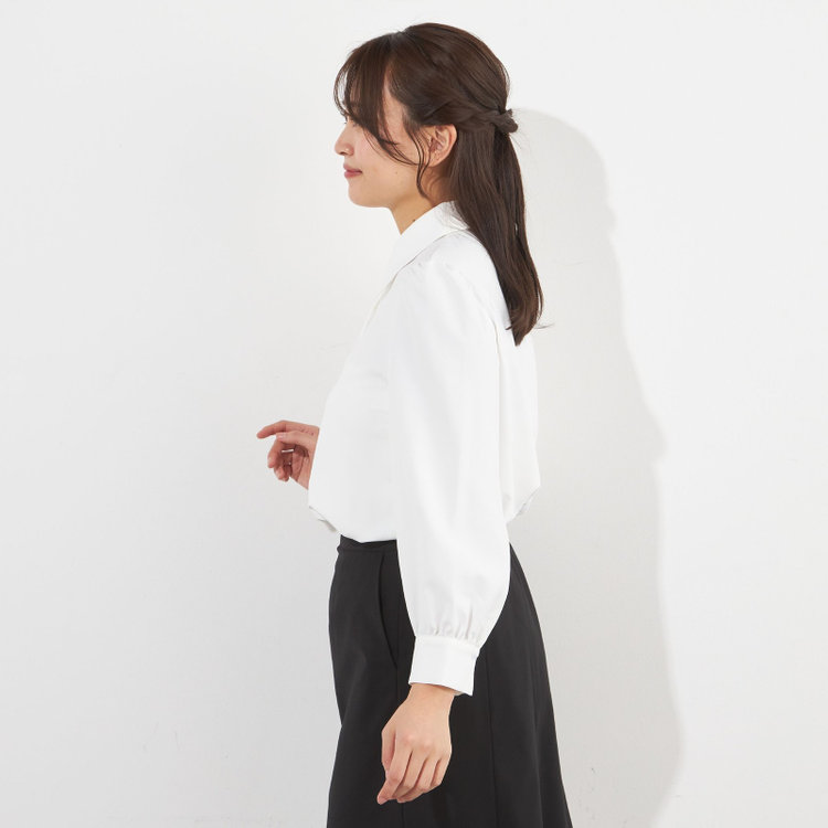 SUIT SELECT　アウトレット 【WEB限定/OUTLET/汚れ・キズ等有】【SUIT SELECT×Samantha Thavasa】【長袖】2WAYボウタイブラウス/ベージュ 白