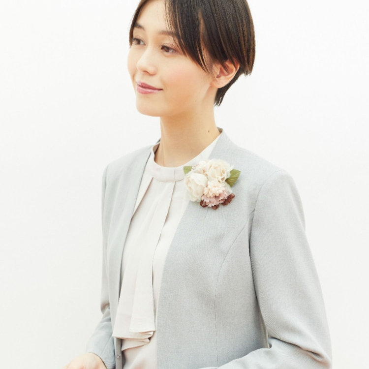 スーツセレクト コサージュ/ベージュ ベージュ系(薄茶)