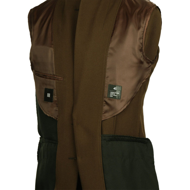 ブラックライン 【WEB限定/OUTLET】【発送在庫あり】【BL/4S WORK】【WEB限定】【年間】2釦シングルスーツ 0タック/カーキ/ドローコード&ウエストシャーリング/※パンツ裾上げ済仕様 カーキ系(濃緑)