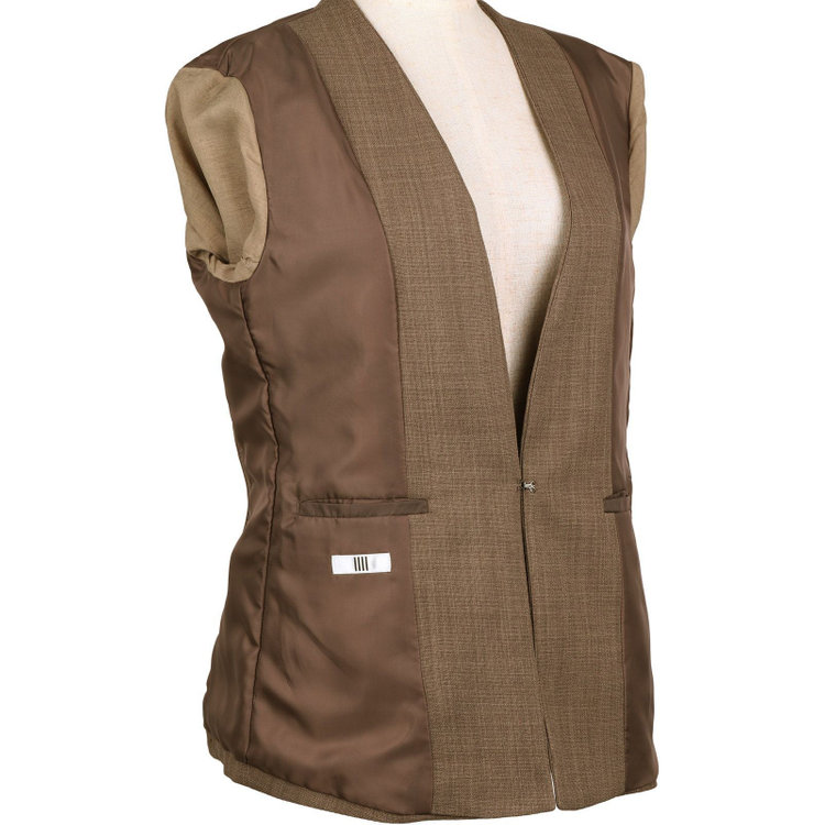 ブラックライン 【SL】【春夏】ノーカラー七分袖ジャケット/ブラウン/ウォッシャブル ブラウン系(茶)