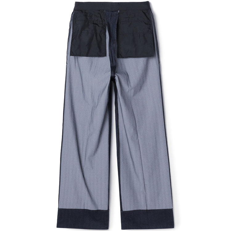 シルバーライン 【RBC CLASSICO WIDE】2タックワイドパンツ セットアップ対応/ネイビー×ジャージ×メランジデニムヘリンボーン/ サイド尾錠付 /ウォッシャブル ※裾上げ必要 紺中間