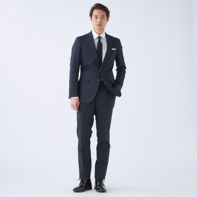 シルバーライン 【CLASSICO TAPERED】【年間】2釦シングルスーツ 1タック/ネイビー/パンツウォシャブル/※裾上げ必要 紺中間