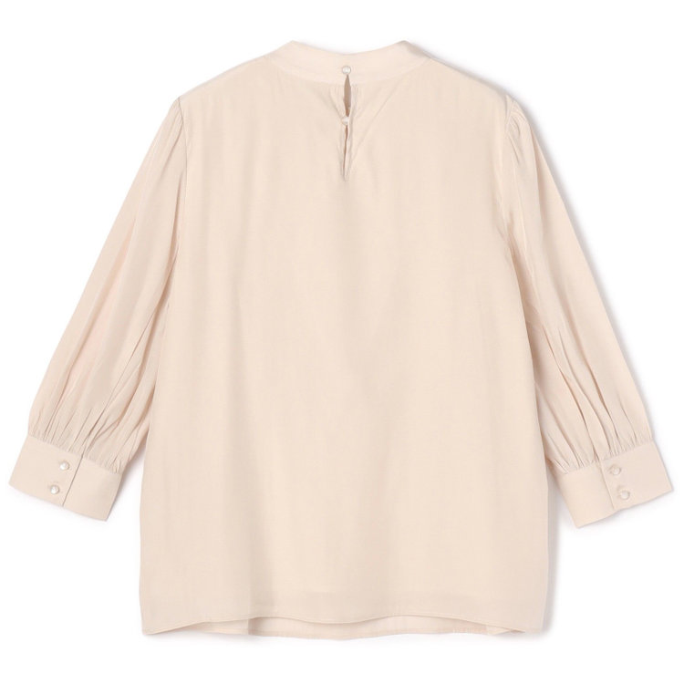 シルバーライン 【SILVER LINE/7分袖】ギャザーハイネックプルオーバー/ベージュ/「ウォッシャブル」「ストレッチ」「防シワ」「UV加工」「静電気防止」 茶淡色