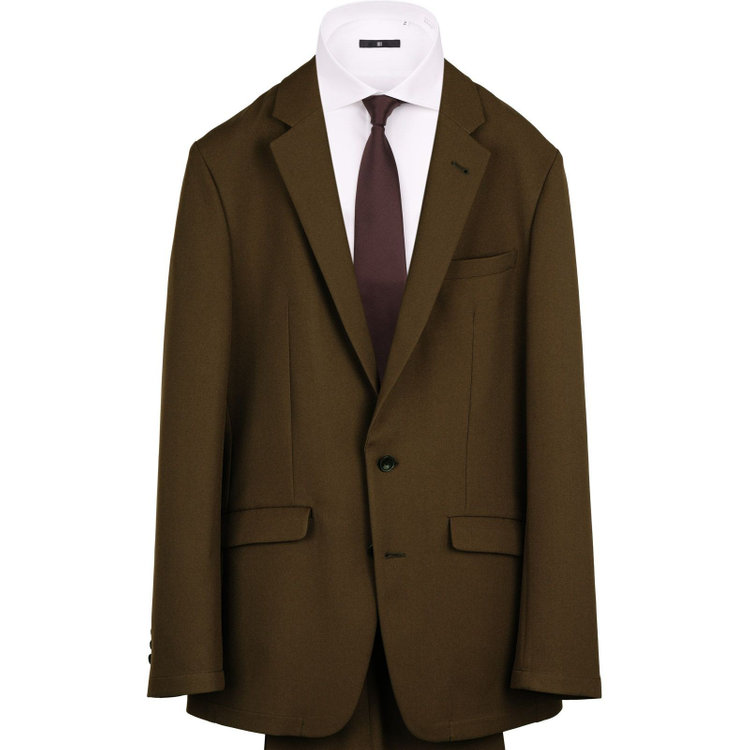 ブラックライン 【WEB限定/OUTLET】【発送在庫あり】【BL/4S WORK】【WEB限定】【年間】2釦シングルスーツ 0タック/カーキ/ドローコード&ウエストシャーリング/※パンツ裾上げ済仕様 カーキ系(濃緑)