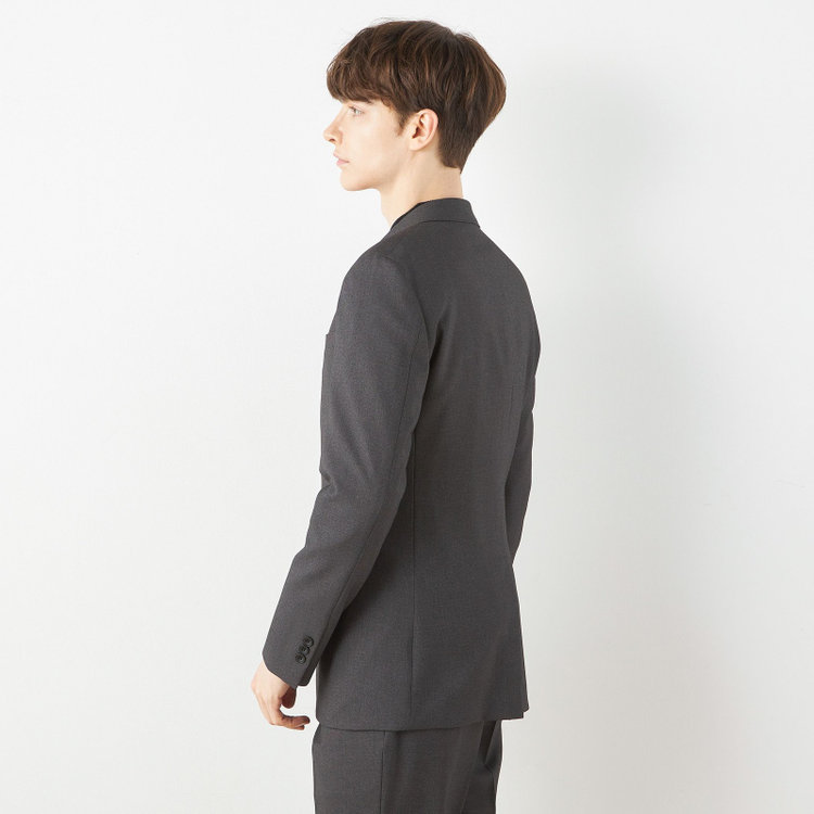 ブラックライン 【SLIM TAPERED_2】【年間】スペアパンツ付き/2釦シングルスーツ 0タック/グレー/ウエストシャーリング/4S SUSTAINABILITY/※パンツ裾上げ済仕様 グレー中間