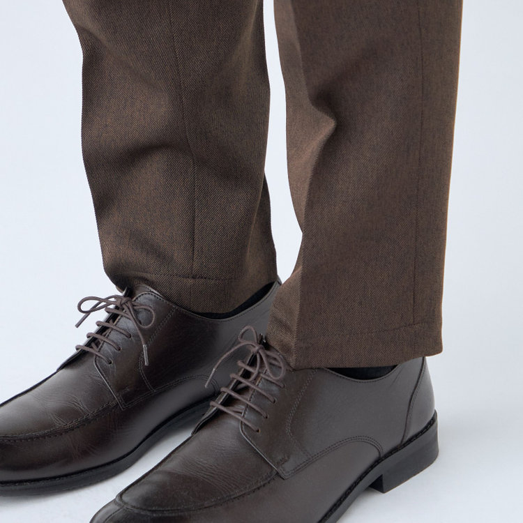 シルバーライン 【RBC】【秋冬】2タックテーパードパンツ/ブラウン/ドローコード/ウエストシャーリング/※裾上げ済仕様 茶中間