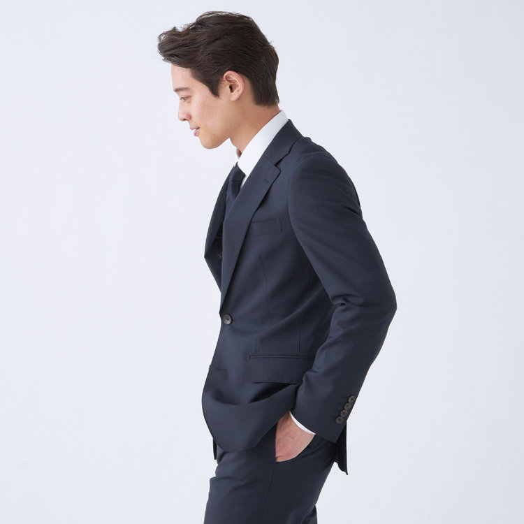 シルバーライン 【CLASSICO TAPERED】【年間】2釦シングルスーツ 1タック/ネイビー/パンツウォシャブル/※裾上げ必要 紺中間