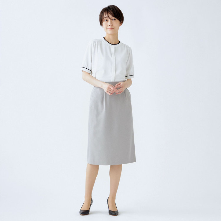 SUIT SELECT　アウトレット 【WEB限定/OUTLET/汚れ・キズ等有】【SL】【年間】セミフレアスカート/グレー/ウォッシャブル グレー系(灰)