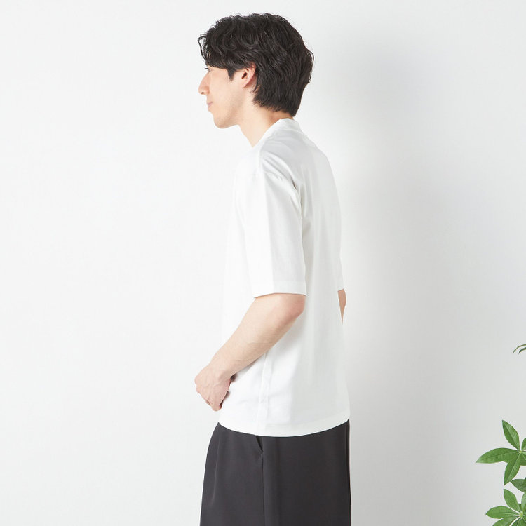 スーツセレクト 【RBC/五分袖】プレミアムコットンTシャツ /  クルーネック / ホワイト 白