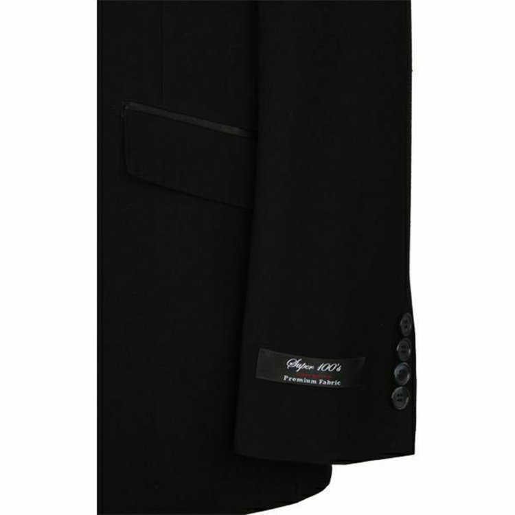 スーツセレクト 【WEB限定/OUTLET】【X】【年間】 1釦サテンショールカラーシングルスーツ 0タック/プレミアムブラック+super110's ブラック系(黒)