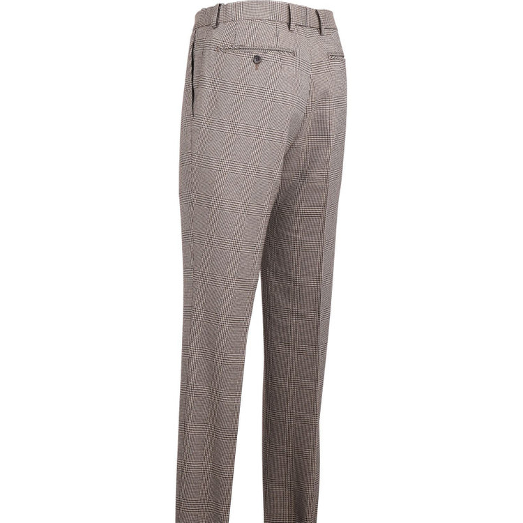 スーツセレクト 【WEB限定/OUTLET】【RBC】【秋冬】1タックテーパードパンツ/ブラウン×グレンチェック/シャーリング仕様/ウォシャブル ブラウン系(茶)