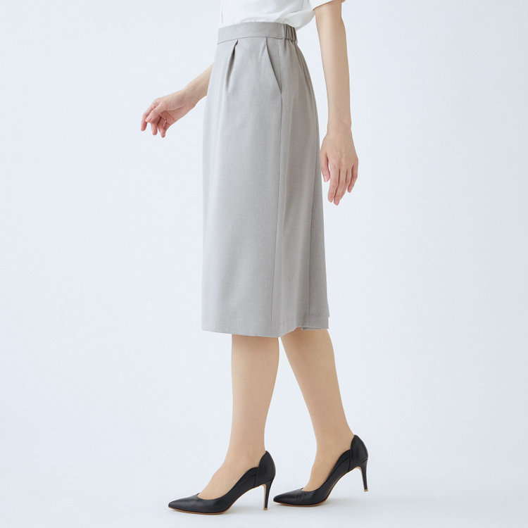 SUIT SELECT　アウトレット 【WEB限定/OUTLET/汚れ・キズ等有】【SL】【年間】セミフレアスカート/グレー/ウォッシャブル グレー系(灰)