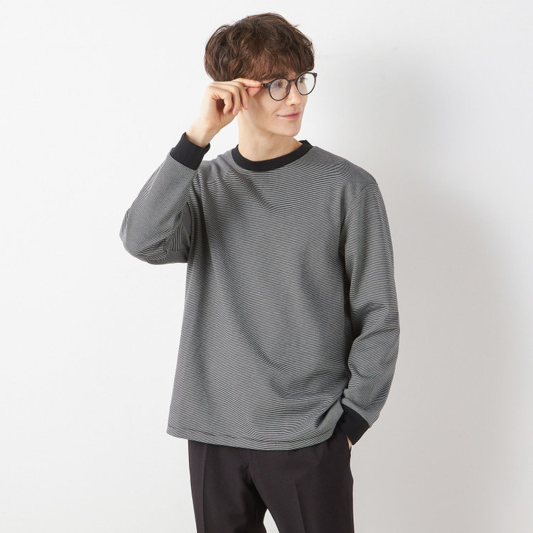 スーツセレクト 【RBC/長袖】ボーダーシャツ/ブラック 黒