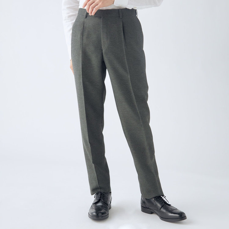 シルバーライン 【5DAYS CLOSET】【RBC】【春夏】テンセルブレンド1タックテーパードパンツ/カーキ/ウエストムーブ/4S SUSTAINABILITY&ECOLOGY FABRIC/※裾上げ必要 黄淡色