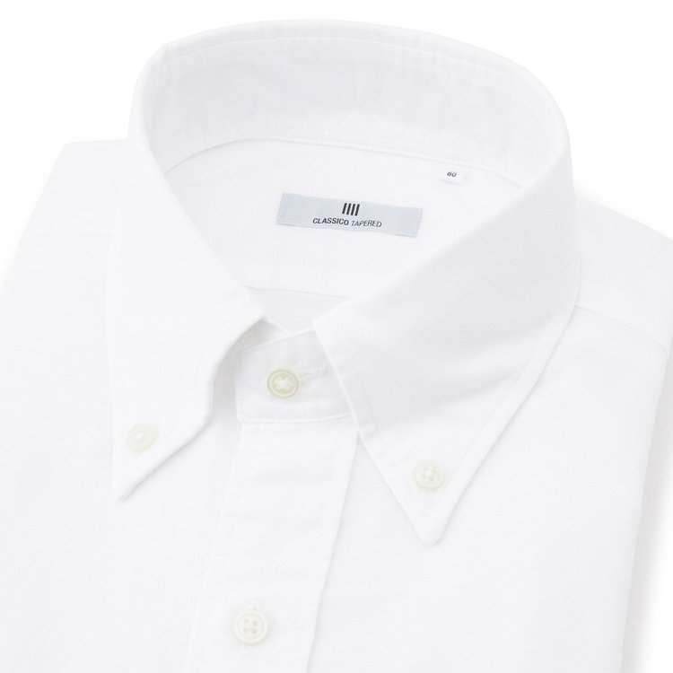 SUIT SELECT　アウトレット 【WEB限定/OUTLET/汚れ・キズ等有】【CLASSICO TAPERED】ボタンダウンドレスワイシャツ/ホワイト 白