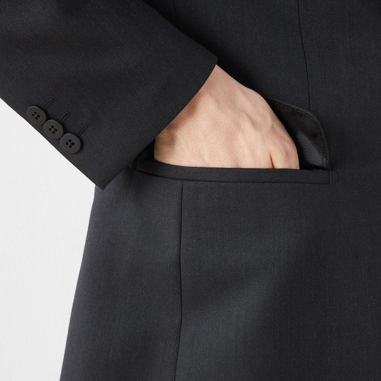 ソノタ 【BLACK LINE】2釦シングルジャケット/ダークグレー/NEW ZEALAND WOOL MIX グレー濃色