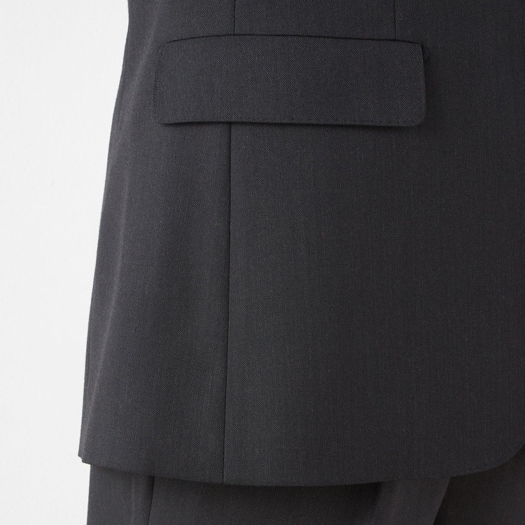 ソノタ 【BLACK LINE】2釦シングルジャケット/ダークグレー/NEW ZEALAND WOOL MIX グレー濃色