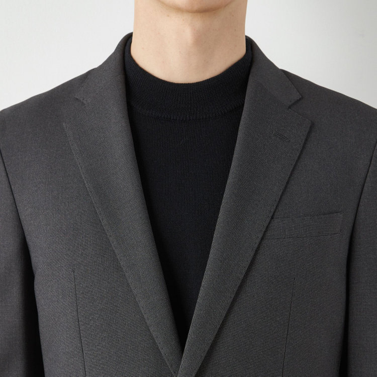 ブラックライン 【SLIM TAPERED_2】【年間】スペアパンツ付き/2釦シングルスーツ 0タック/グレー/ウエストシャーリング/4S SUSTAINABILITY/※パンツ裾上げ済仕様 グレー中間