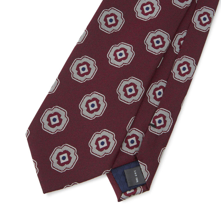 シルバーライン 【SILVER LINE】シルク小紋ネクタイ 8.0cm幅/ワイン その他