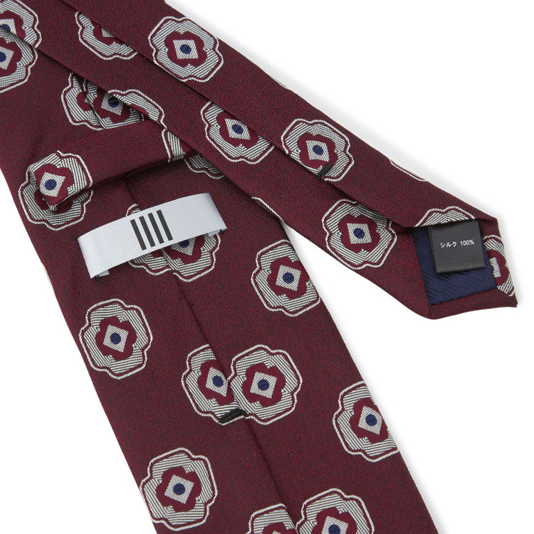 シルバーライン 【SILVER LINE】シルク小紋ネクタイ 8.0cm幅/ワイン その他