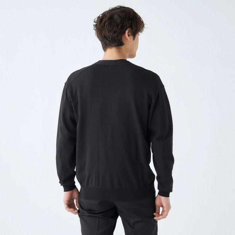 スーツセレクト 【RBC】【春夏】コットンブレンドニットカーディガン/ブラック/マシンウォッシャブル 黒