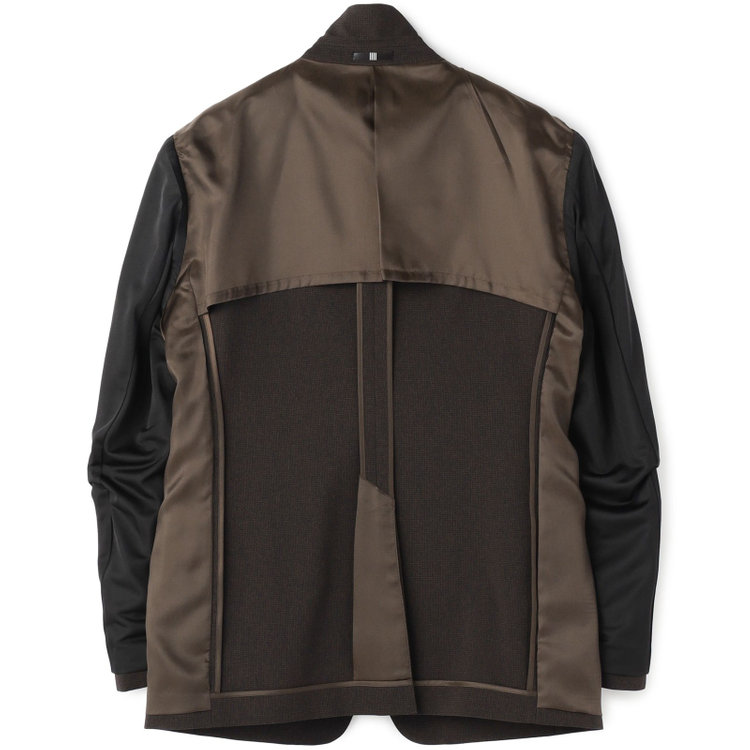 ブラックライン 【SLIM TAPERED_2】【春夏】2釦シングルスーツ 0タック/ブラウン&ブラック×ハウンドトゥース/ウエストシャーリング/4S SUSTAINABILITY&ECOLOGY FABRIC/※パンツ裾上げ済仕様 茶濃色