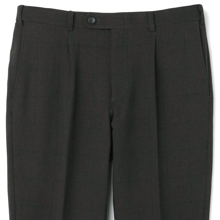 シルバーライン 【CLASSICO TAPERED】【秋冬】コーディネートパンツ付き/2釦シングルスーツ 1タック/ブラウン×グレンチェック+ブラックソリッドパンツ/ウエストムーブ/4S SUSTAINABILITY&ECOLOGY FABRIC/※パンツ裾上げ済仕様 茶濃色