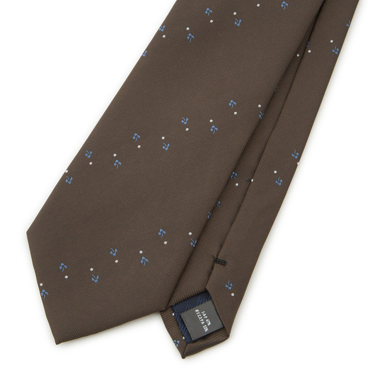 シルバーライン 【SILVER LINE】シルクブレンド小紋ネクタイ 8.0cm幅/ブラウン その他