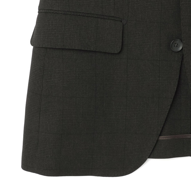 シルバーライン 【CLASSICO TAPERED】【秋冬】コーディネートパンツ付き/2釦シングルスーツ 1タック/ブラウン×グレンチェック+ブラックソリッドパンツ/ウエストムーブ/4S SUSTAINABILITY&ECOLOGY FABRIC/※パンツ裾上げ済仕様 茶濃色
