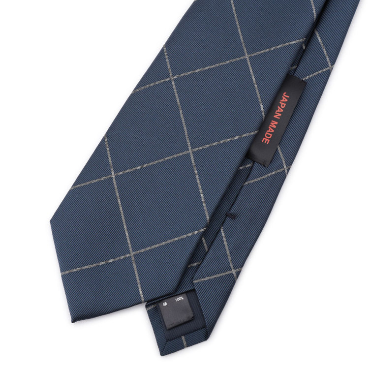 シルバーライン 【発送在庫あり】【SL】シルクチェックネクタイ 8.5cm幅/ネイビー/JAPAN MADE その他